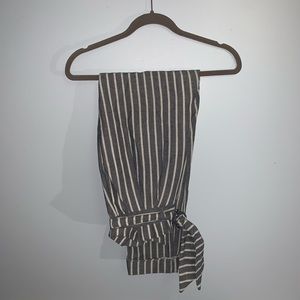 striped paper bag pants